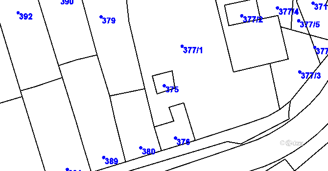 Parcela st. 375 v KÚ Grygov, Katastrální mapa