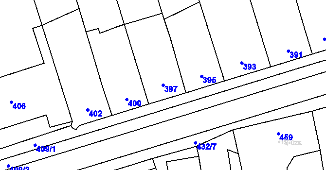 Parcela st. 397 v KÚ Grygov, Katastrální mapa