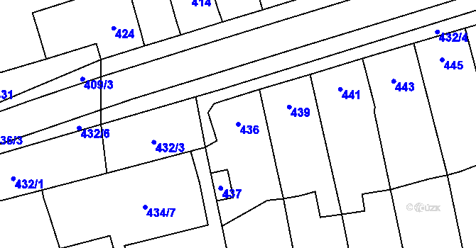 Parcela st. 436 v KÚ Grygov, Katastrální mapa