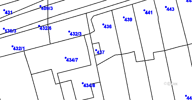 Parcela st. 437 v KÚ Grygov, Katastrální mapa