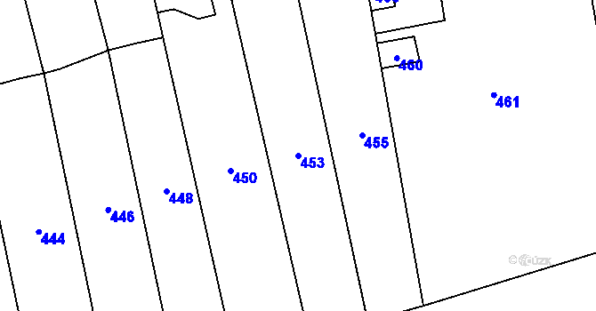 Parcela st. 453 v KÚ Grygov, Katastrální mapa