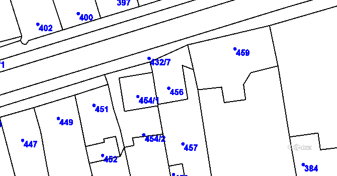Parcela st. 456 v KÚ Grygov, Katastrální mapa