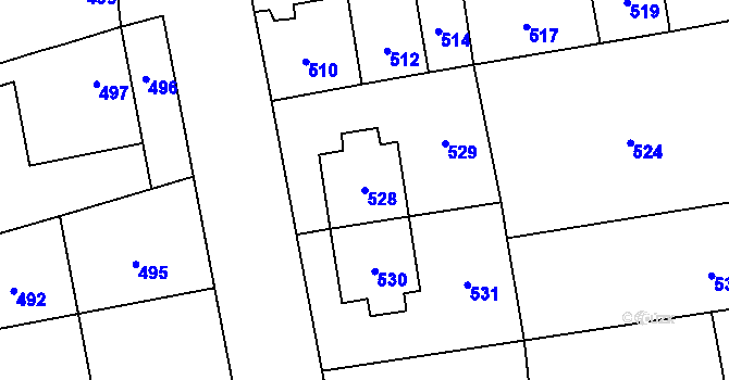 Parcela st. 528 v KÚ Grygov, Katastrální mapa