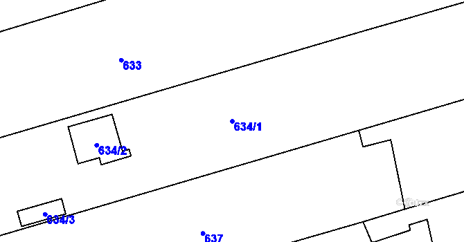 Parcela st. 634/1 v KÚ Grygov, Katastrální mapa