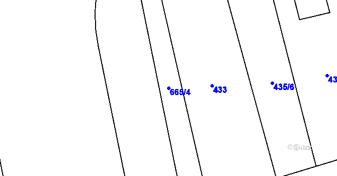 Parcela st. 665/4 v KÚ Grygov, Katastrální mapa