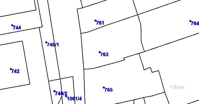 Parcela st. 763 v KÚ Grygov, Katastrální mapa