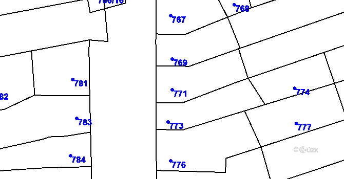 Parcela st. 771 v KÚ Grygov, Katastrální mapa