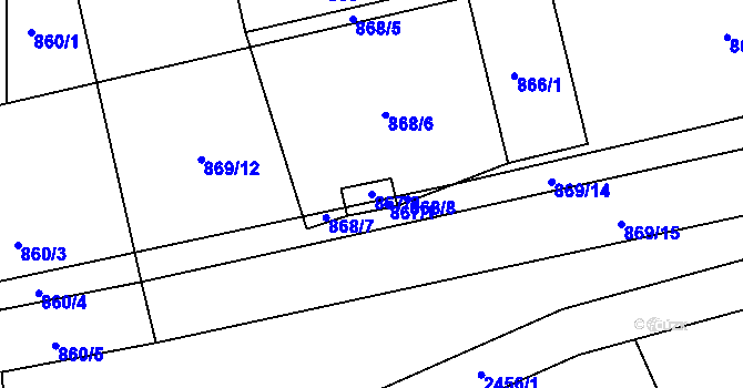 Parcela st. 867/2 v KÚ Grygov, Katastrální mapa