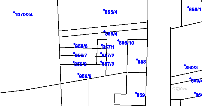 Parcela st. 857/2 v KÚ Grygov, Katastrální mapa