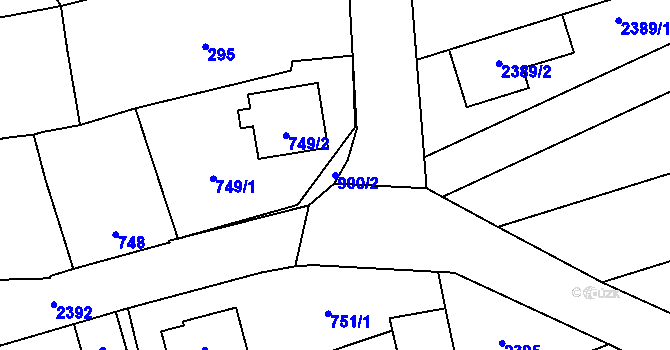 Parcela st. 900/2 v KÚ Grygov, Katastrální mapa