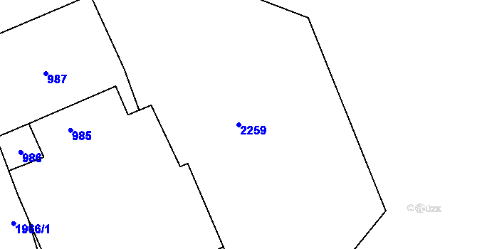 Parcela st. 2259 v KÚ Grygov, Katastrální mapa