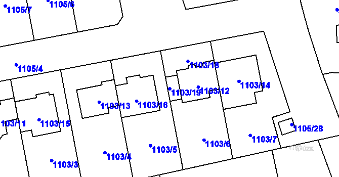 Parcela st. 1103/19 v KÚ Grygov, Katastrální mapa