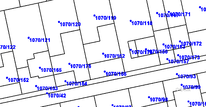 Parcela st. 1070/162 v KÚ Grygov, Katastrální mapa