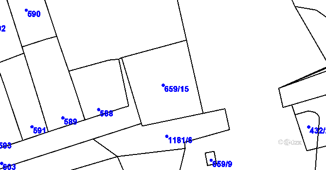 Parcela st. 659/15 v KÚ Grygov, Katastrální mapa