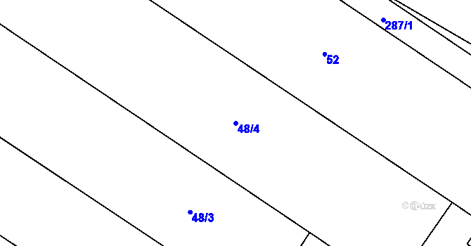 Parcela st. 48/4 v KÚ Grymov, Katastrální mapa