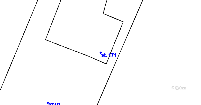 Parcela st. 171 v KÚ Guty, Katastrální mapa