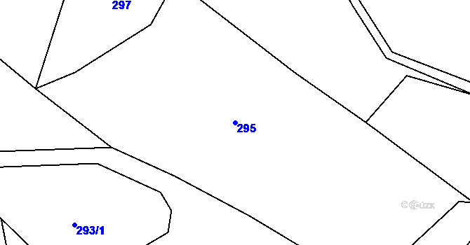 Parcela st. 295 v KÚ Guty, Katastrální mapa