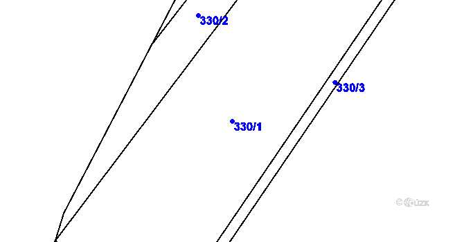 Parcela st. 330/1 v KÚ Guty, Katastrální mapa