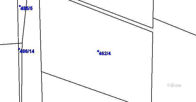 Parcela st. 462/4 v KÚ Guty, Katastrální mapa