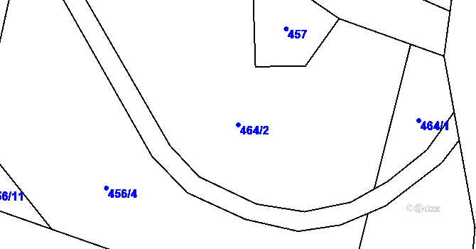 Parcela st. 464/2 v KÚ Guty, Katastrální mapa
