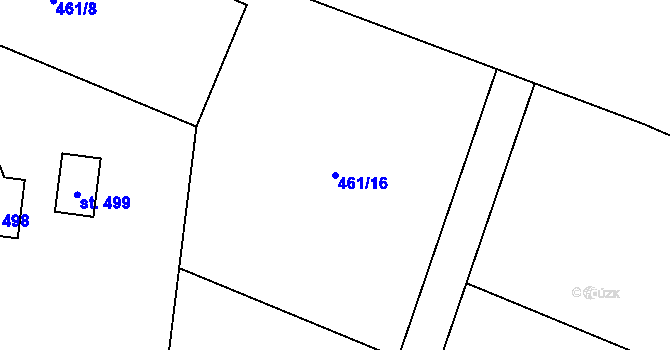 Parcela st. 461/16 v KÚ Guty, Katastrální mapa