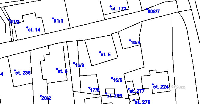 Parcela st. 5 v KÚ Habartice u Frýdlantu, Katastrální mapa