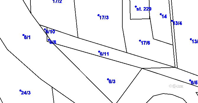 Parcela st. 6/11 v KÚ Habartice u Frýdlantu, Katastrální mapa