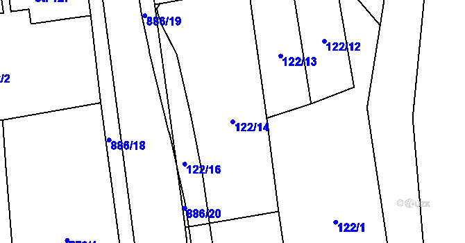Parcela st. 122/14 v KÚ Habartice u Frýdlantu, Katastrální mapa