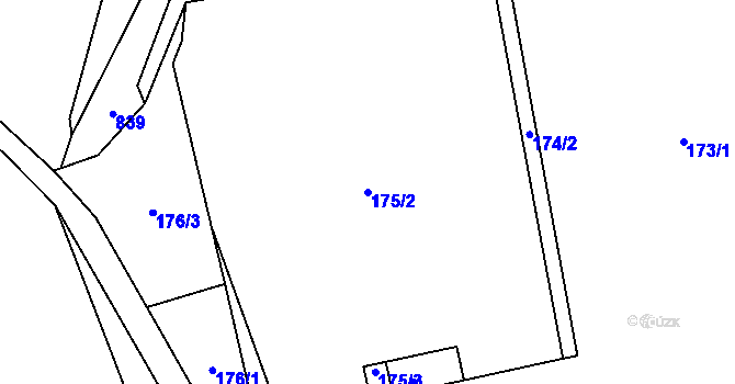 Parcela st. 175/2 v KÚ Habartice u Frýdlantu, Katastrální mapa