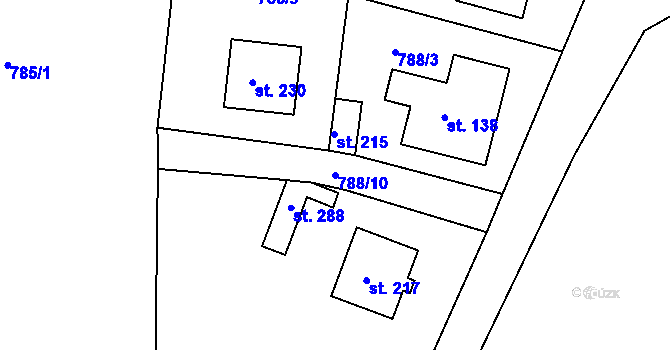 Parcela st. 788/10 v KÚ Habartice u Frýdlantu, Katastrální mapa