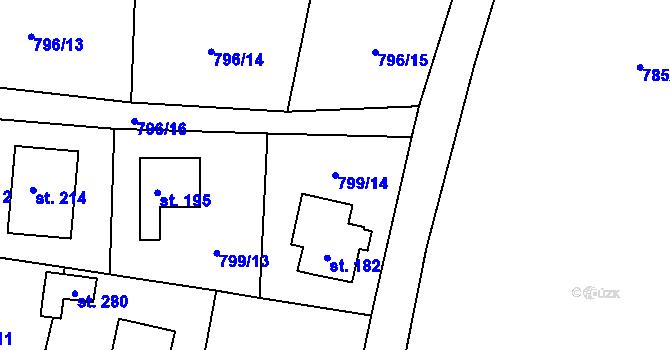 Parcela st. 799/14 v KÚ Habartice u Frýdlantu, Katastrální mapa