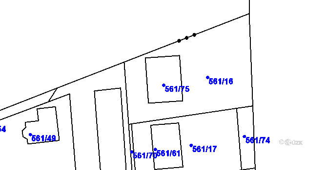 Parcela st. 561/75 v KÚ Habartov, Katastrální mapa