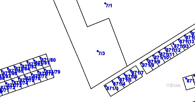Parcela st. 7/3 v KÚ Habartov, Katastrální mapa