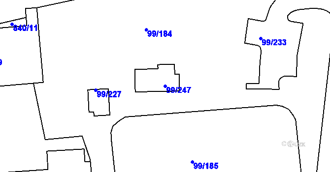 Parcela st. 99/247 v KÚ Habartov, Katastrální mapa