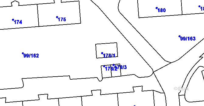 Parcela st. 178/1 v KÚ Habartov, Katastrální mapa