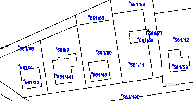 Parcela st. 561/10 v KÚ Habartov, Katastrální mapa