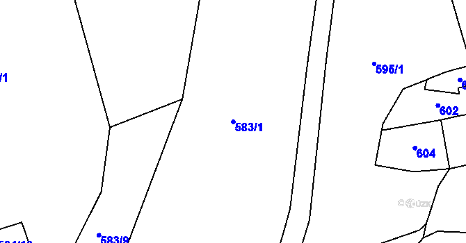 Parcela st. 583/1 v KÚ Habartov, Katastrální mapa