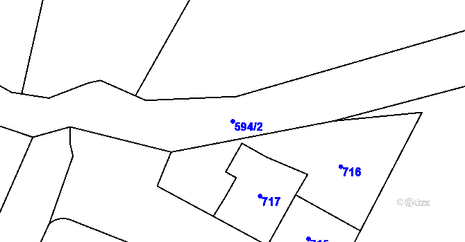 Parcela st. 594/2 v KÚ Habartov, Katastrální mapa