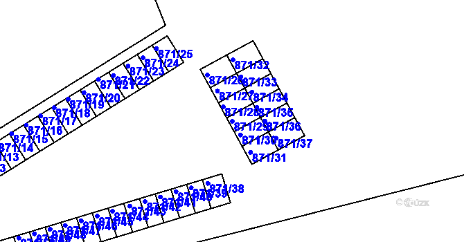 Parcela st. 871/29 v KÚ Habartov, Katastrální mapa