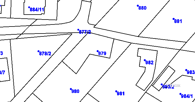 Parcela st. 979 v KÚ Habartov, Katastrální mapa
