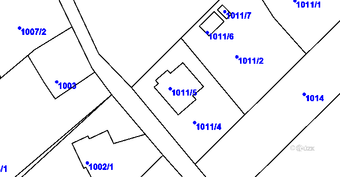 Parcela st. 1011/5 v KÚ Habartov, Katastrální mapa
