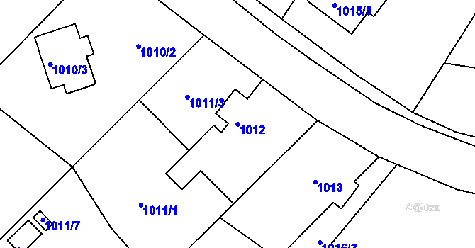 Parcela st. 1012 v KÚ Habartov, Katastrální mapa