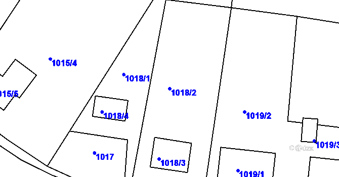 Parcela st. 1018/2 v KÚ Habartov, Katastrální mapa