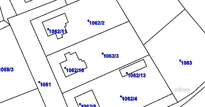 Parcela st. 1062/3 v KÚ Habartov, Katastrální mapa