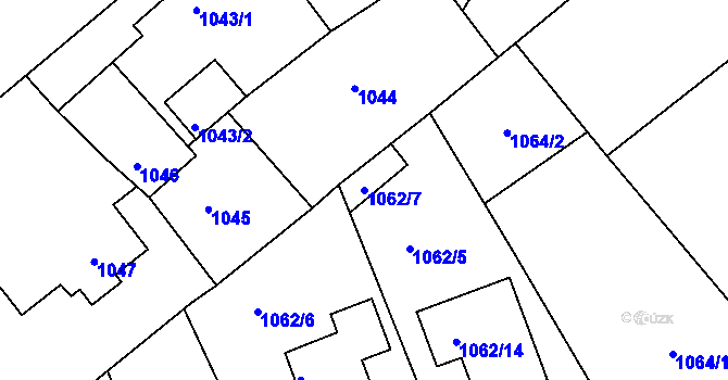 Parcela st. 1062/7 v KÚ Habartov, Katastrální mapa