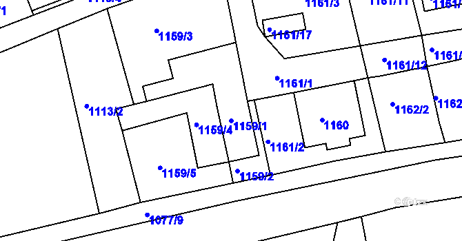 Parcela st. 1159/1 v KÚ Habartov, Katastrální mapa