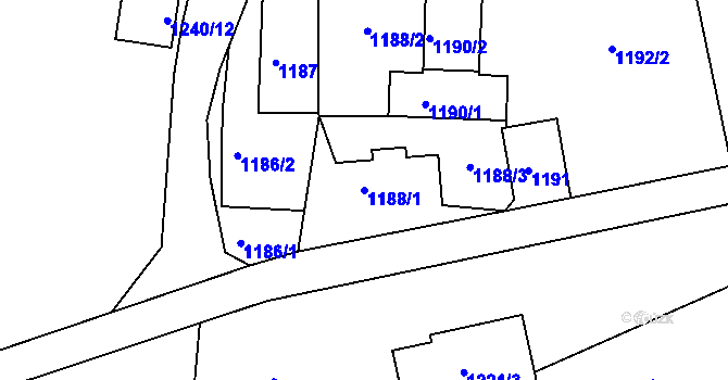 Parcela st. 1188/1 v KÚ Habartov, Katastrální mapa