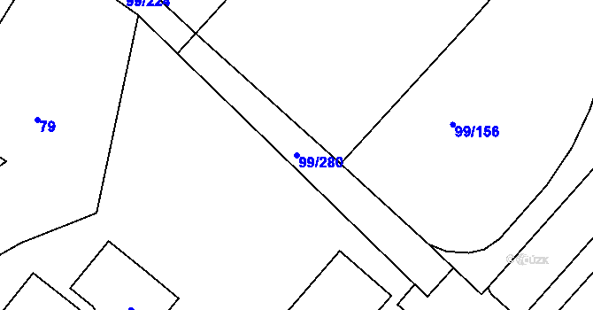 Parcela st. 99/280 v KÚ Habartov, Katastrální mapa