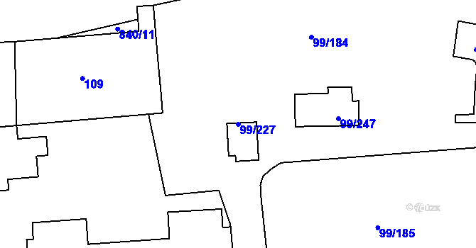 Parcela st. 99/227 v KÚ Habartov, Katastrální mapa