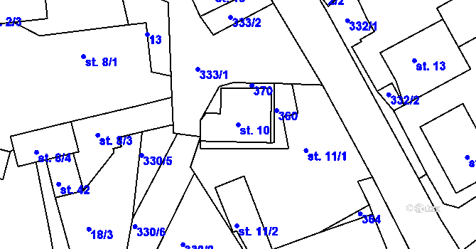 Parcela st. 10 v KÚ Habrek, Katastrální mapa